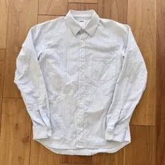 ストライプ 長袖シャツ 水色 白 ユニセックス