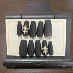 マットブラックネイルチップ10個セット