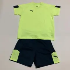 Puma プーマ キッズ サッカーウェアセット 蛍光イエロー/ネイビー 140