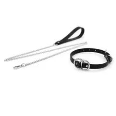 2点セット （新品、未開封）コスプレ黒の合成皮革 チョーカー