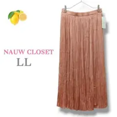 /『レディース』ピンク プリーツ【LL】ロングスカート 後ろゴム 春色
