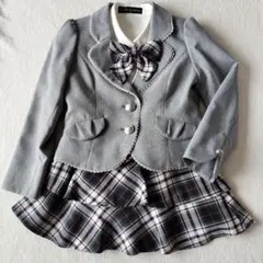 セール 美品 120 女の子 グレー フォーマル 入学式 卒園式 ヒロミチナカノ