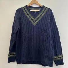 BEAMS ビームス　メンズ　ニット　Mサイズ　ネイビー