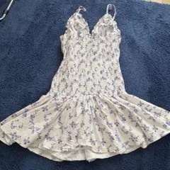 ZARA 花柄 ノースリーブ ミニワンピース
