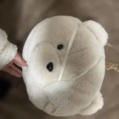 眼帯くまフェイスショルダーバッグ テディベアバッグ 病みくまバッグ