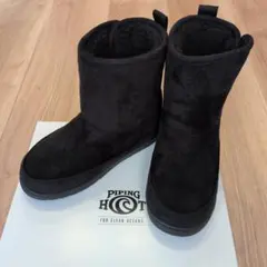 PIPING HOT ブラックマイクロスウェードブーツ 20.5cm