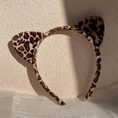 レオパード柄 猫耳へアバンドコスチューム ヒョウカチューシャのサムネイル