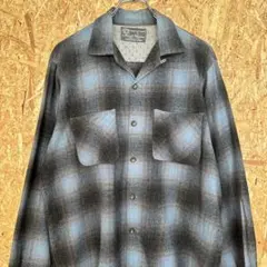 50s Merrill ヴィンテージ　オンブレチェック　ウールシャツ　ombre