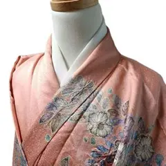 K151 袷 お召し物 着物 訪問着 辻が花 オレンジピンクのサムネイル