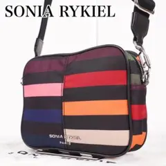 【極美品✨】ソニアリキエル ショルダーバッグ ナイロン ストライプ マルチのサムネイル
