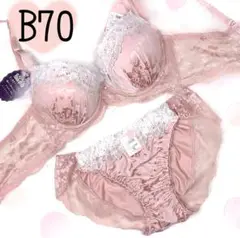 B70脇高ラメ入りバレエコア♥️ブラジャーショーツセット♥️トリンプ系ワコール系