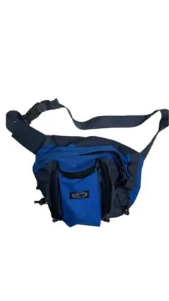 Golden Pacificナイロン製青ショルダーバッグ