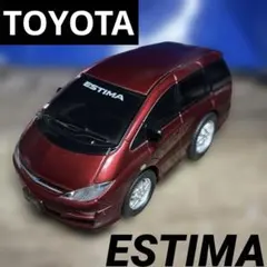 トヨタ　エスティマ　プルバックカー　ワインレッド　ミニカーのサムネイル