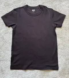 ユニクロUクルーネックTダークブラウン 半袖 Tシャツ 100%コットン