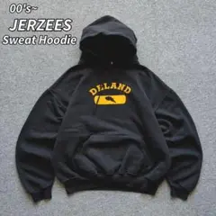 00s~ JERZEES スウェット パーカー ブラック 短丈 ラッセル