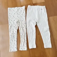 プティマイン　レギンス　バックフリル　ジャガードレギンス　100