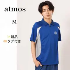 atmos アトモス ハーフジップ 半袖ポロシャツ ブルー M 新品タグ付きのサムネイル
