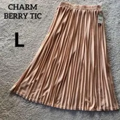 タグ付CHARM BERRY TIC オレンジピンク ロングプリーツスカート Lのサムネイル