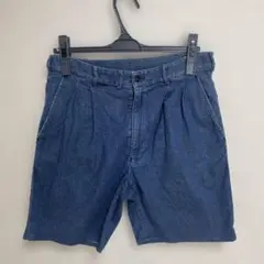 パパス　デニム　ショートパンツ　タック入り　ストレッチ　Sサイズのサムネイル