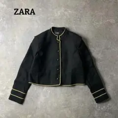 希少【ザラ】ZARA デザインジャケット アウター ウール混 ゴールド レトロ