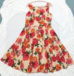 ジェーンマープルドンルサロン　ローズプリントドレス　JSK　ワンピース