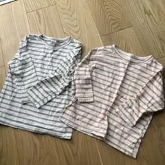 韓国子ども服　BONITOボーダー柄Tシャツ　2枚セット