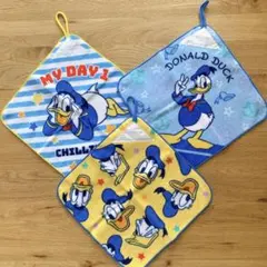 新品未使用 ディズニー ドナルドダック ループ付タオル 3枚セット