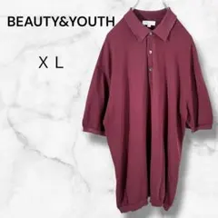 ビューティー&ユース　半袖ポロシャツ　ＸＬ ボルドーカラー　綿100%