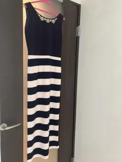 Rady ビジューワンピース　マキシ丈　ボーダー　タイトワンピ