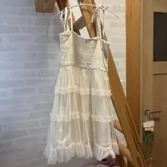 チュール キャミソールワンピース ベージュ