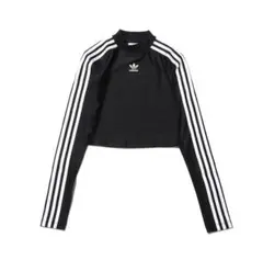 adidas クロップド長袖Tシャツ ブラック