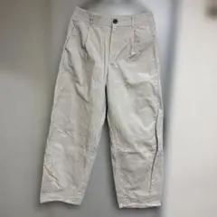 ライトグレー バレルパンツ コーデュロイ風