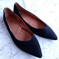 H&M 黒 パンプス スエード調　39 (US 8)のサムネイル