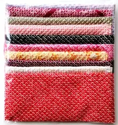 正絹 鹿の子絞り はぎれ　10枚セット No5-A「おまけ付き」