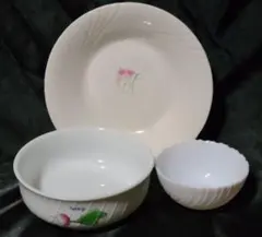 【昭和レトロ】洋食器3点セット 大皿 パスタ皿 ボウル 小鉢 アルコパルのサムネイル