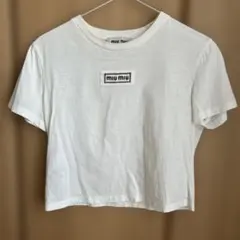 MIU MIU ホワイト Tシャツ リボン付き - メルカリ