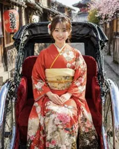 LL 着物リメイク 正絹 豪華振袖 赤 シンプルゆったりワンピース LL 着物リメイク 正絹 豪華振袖シンプルワンピース - メルカリ
