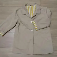 ベージュ ジャケット サイズ100cm ストライプ裏地