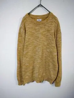 美品　ビームス　BEAMS　ニットセーター　メンズM　黄色　白色　まだら模様