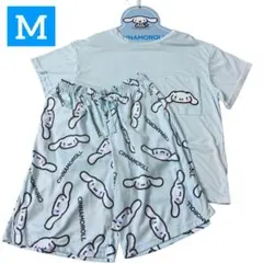 sanrio サンリオ シナモロール 半袖上下セット サガラ刺繍 M ブルー