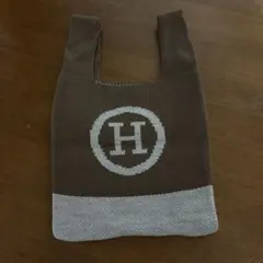 ブラウンニットトートバッグ