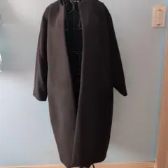 ミラオーウェンブラック ノーカラー ロングコート