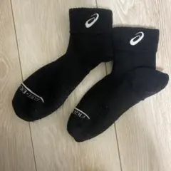 ASICS ブラック ショートソックス
