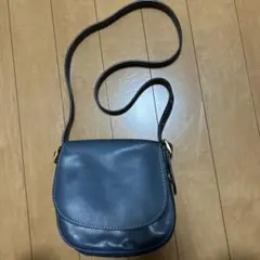 COACH ショルダーバッグ ネイビー レザー　サドル