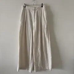 【SHIPS】コーデュロイ ワイドパンツ アイボリー Mサイズ相当