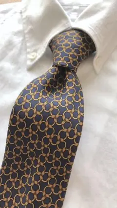 HERMES   チェーン柄　　ネクタイ