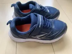 瞬足　防水　幅広　3Eワイド設計　キッズ　スニーカー　22cm ブルー　青