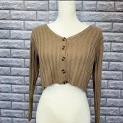 ANAP アナップ リブニット カーディガン ショート丈 クロップド ブラウス