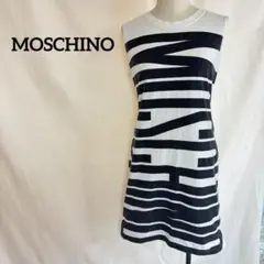 MOSCHINO ロゴテープ ノースリーブワンピース ブラック 38 - メルカリ