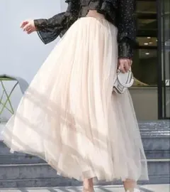 チュールロングスカート
